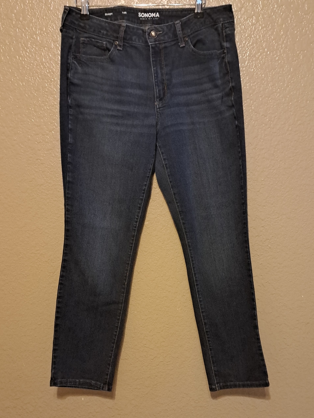 Sonoma Straight-Leg Dark Blue Women's Jeans Size 14R.
